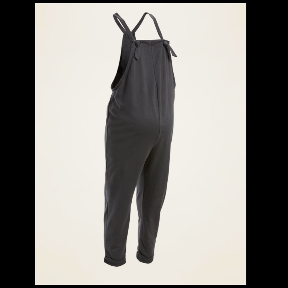 Old Navy Maternity Black French Terry Overalls